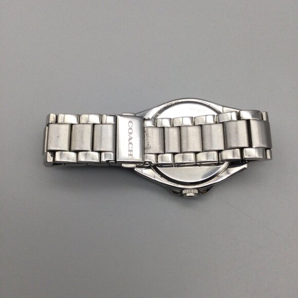 Coach Tristen Watch Women 37mm Silver Tone Day Date Pink Dial New Battery 6" - Picture 7 of 13